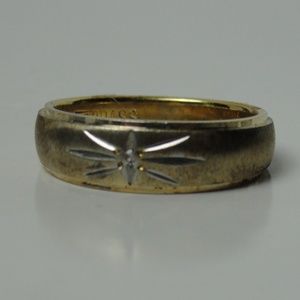 Men's Brass Ring-STARBURST w GEM Sz 5.5 #16